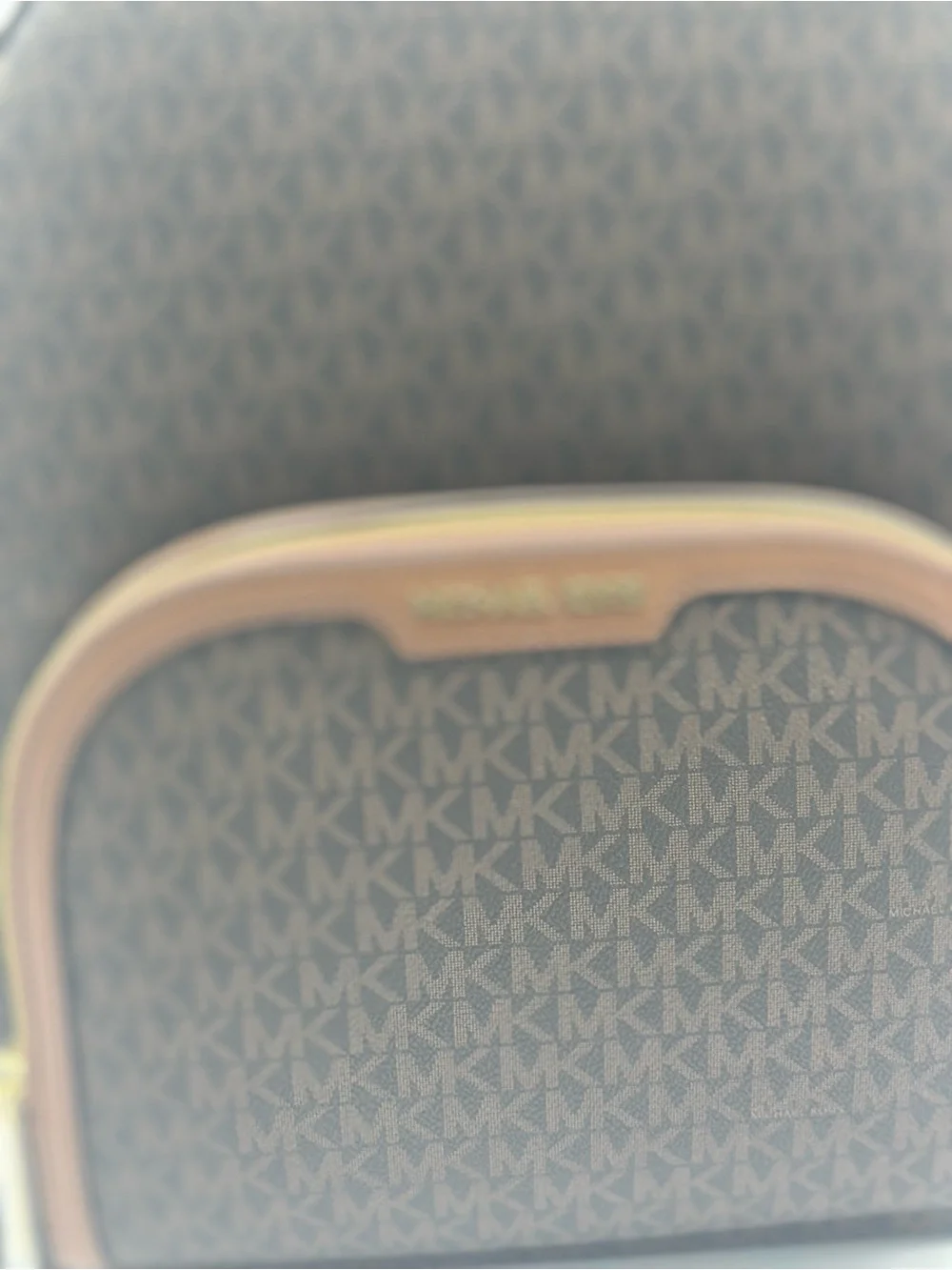 Michael Kors Brown and Tan Signature Logo Backpack